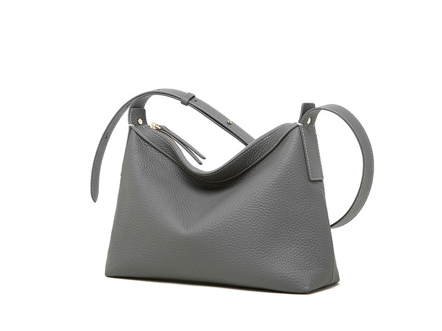 Fashion Genuine Leather Women's Beach Bag Shoulder Bag Grey