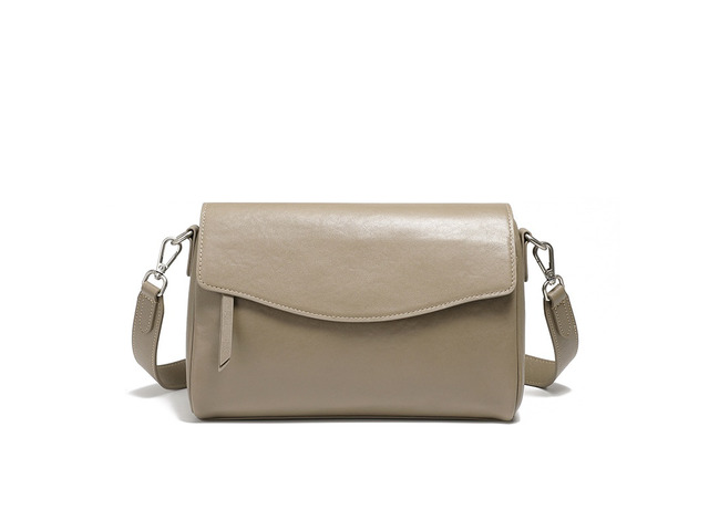 Genuine Leather Women Shoulder Bag Grey