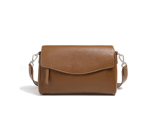 Genuine Leather Women Shoulder Bag Brown