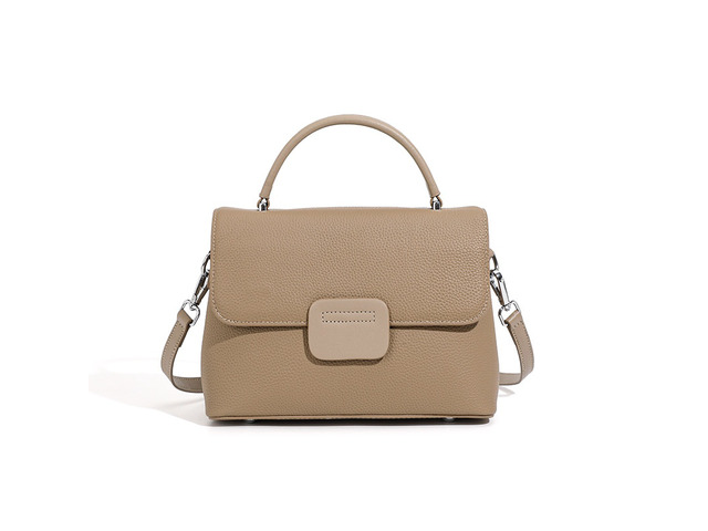 Genuine Leather Women Shoulder Handbags Beach Bag Grey