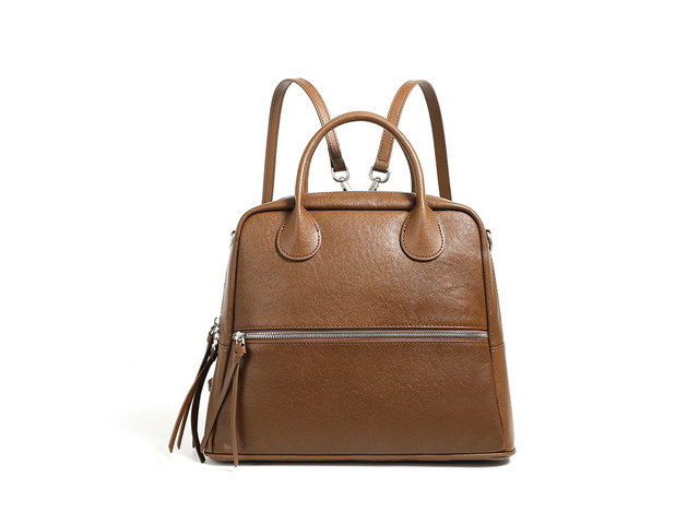 Genuine Leather Women Shoulder Handbag Tote Hobo Handbag Brown