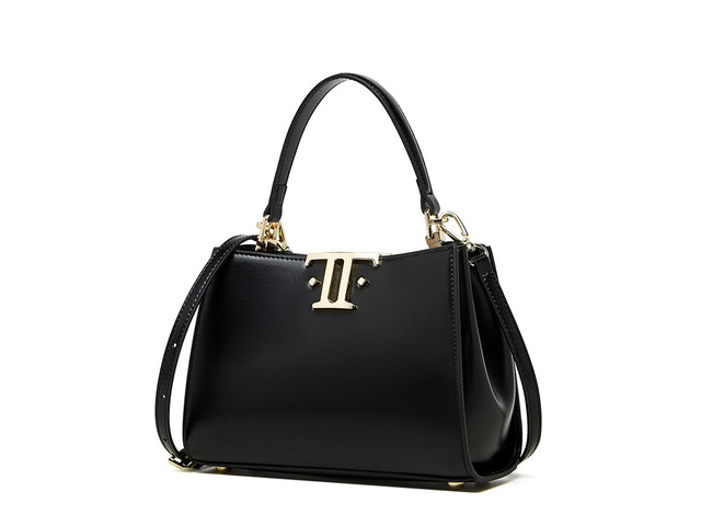 Genuine Leather Women Shoulder Purses and Handbags Black