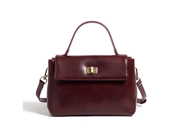 Genuine Leather Women Handbag and Shoulder Bag Brown