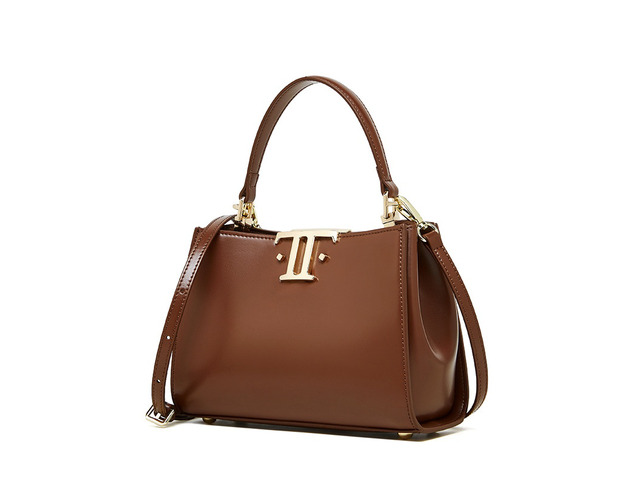Genuine Leather Women Shoulder Purses and Handbags Brown