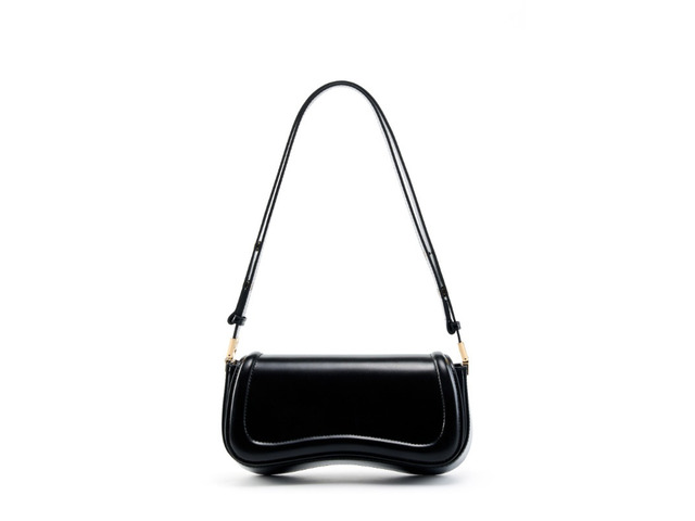 Genuine Leather Ladies' Crossbody Bag Black