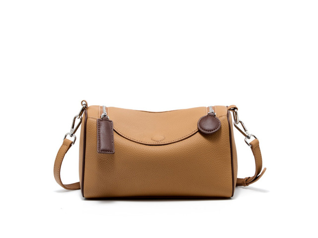 Genuine Leather Female Cross Bag Women Handbag Brown