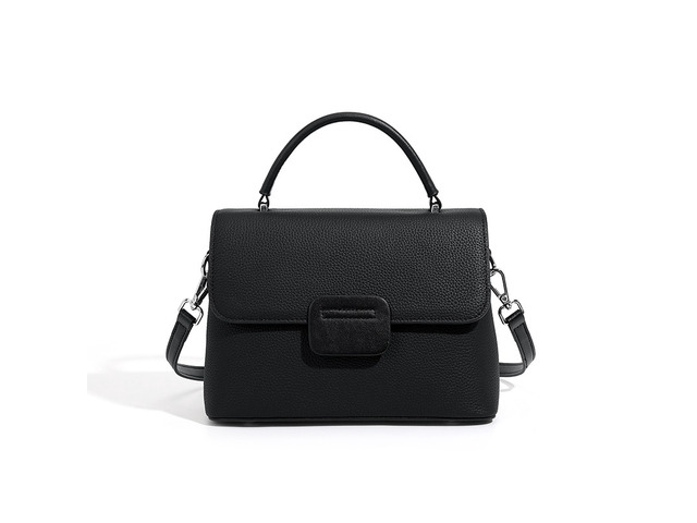 Genuine Leather Women Shoulder Handbags Beach Bag Black