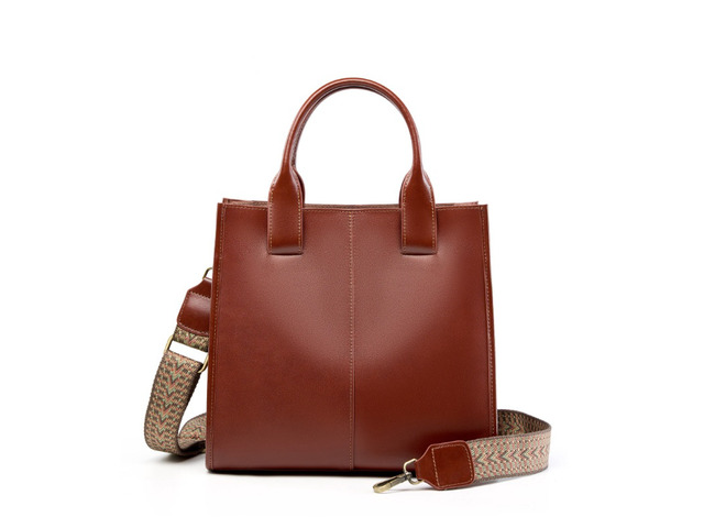 Women Genuine Leather Top Handle Shoulder Bags Brown