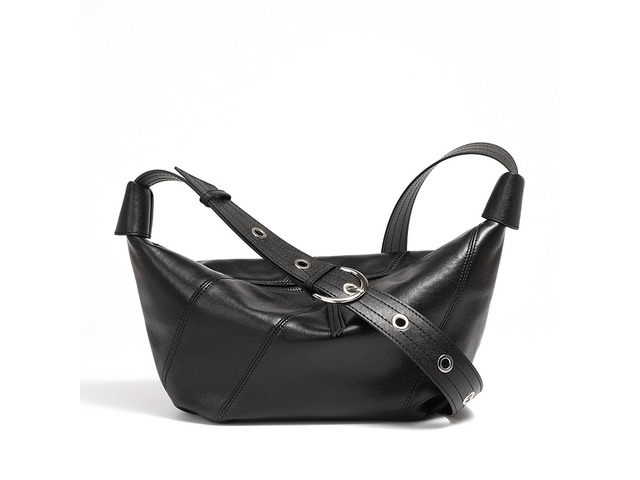 Ladies' Genuine Leather Shell Bag Black