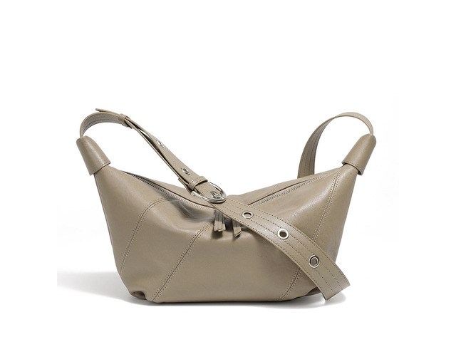 Ladies' Genuine Leather Shell Bag Grey