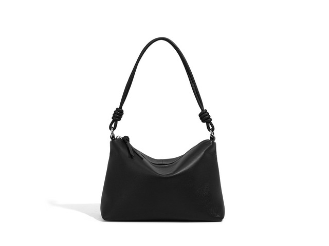 Genuine Leather Women Shoulder Handbag Ladies Crossbody Purse Black