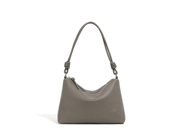 Genuine Leather Women Shoulder Handbag Ladies Crossbody Purse Grey