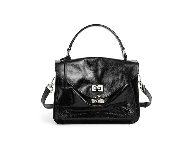 Genuine Leather Women Shoulder Handbag Tote Hobo Purses Handbag Black