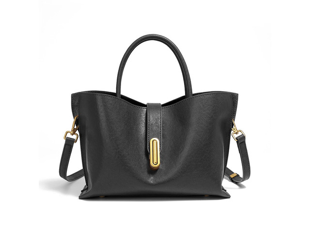 Genuine Leather Women Crossbody Bags Women's Tote Shoulder Bag Black