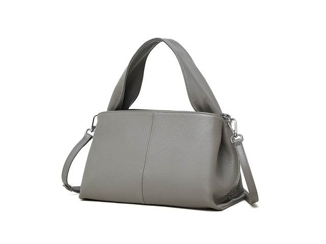 Women Genuine Leather Handbag Grey