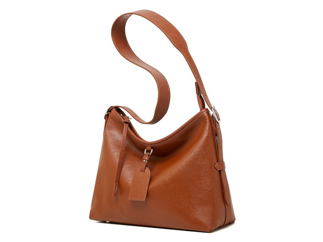 Genuine Leather Satchel Handbag for Women Vintage Handmade Shoulder Bag Brown