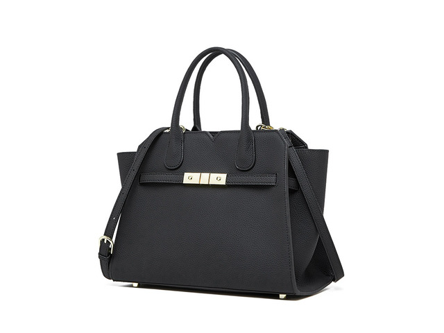 Genuine Leather Women Shoulder Handbag Ladies Crossbody Purse Black