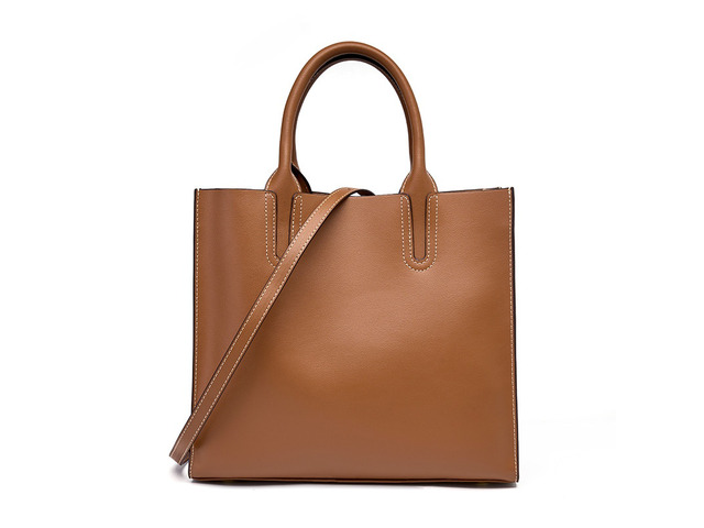 Genuine Leather Womens Handbags Ladies Purse Satchel Shoulder Bags Brown