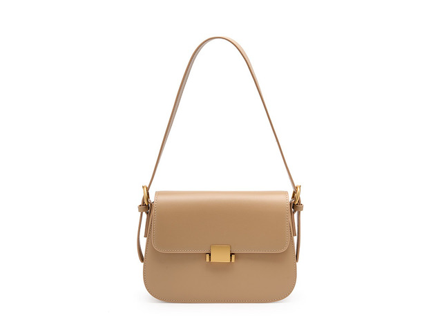 Women Genuine Leather Hobo Bags Tote Handbag Beige