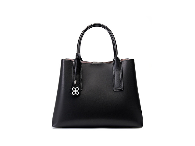 Genuine Leather Womens Fashion Purses and Handbags Top Handle Satchel Tote Bags Black