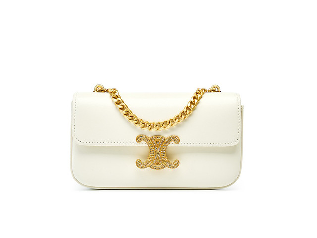 Genuine Leather Women Crossbody Bags Medium Size Shoulder Handbags White