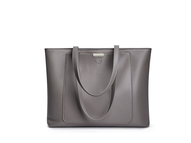 Genuine Leather Women Top Handle Satchel Handbags Shoulder Bag Messenger Tote Bag Grey