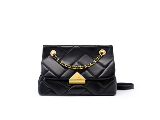Genuine Leather Women Small Hobo Bag Slouchy Shoulder Bag Black