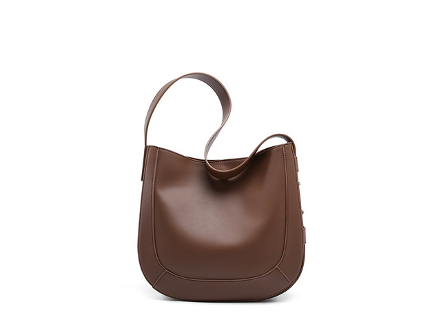 Genuine Leather Women Fashion Shoulder Designer Purses and Handbags Brown
