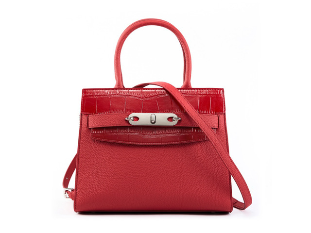 Genuine Leather Women's Bag Vintage Handbag Red
