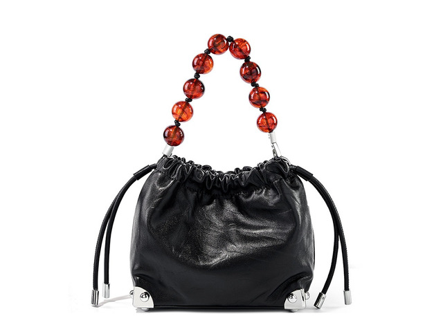 Genuine Leather European and American Large Capacity Handbag Black