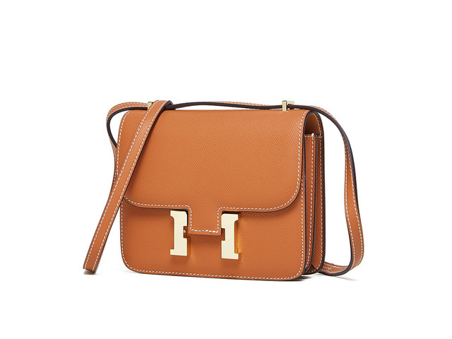 Genuine Leather Women Shoulder Purses and Handbags Orange
