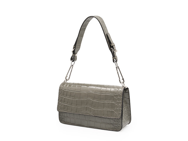 Genuine Leather Women's Handbag Beach Bag Simple Shoulder Bag Grey