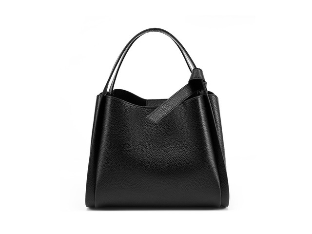 Genuine Leather Large Capacity Women's Crossbody Handbag Black