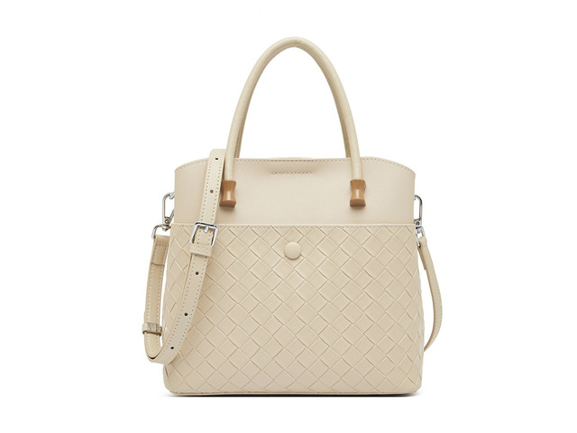 Time Resistance Leather Handbag Leather Purse for Women - Top Handle Bag - Tote Bag White