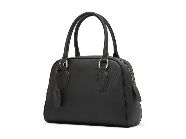 Women Genuine Leather Handbag Top-handle Satchel Bag Black