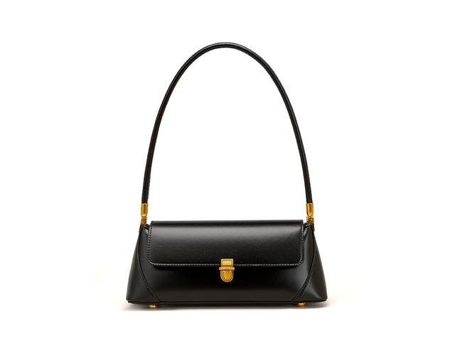 Genuine Leather Fashion Platinum Bag Cross Shoulder Women's Handbag Black