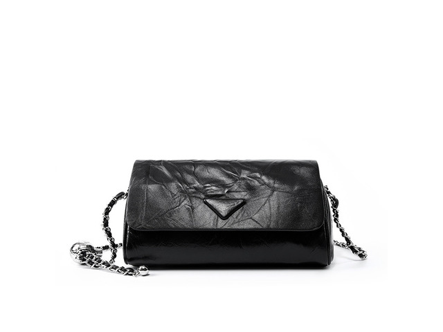 Woman Handbag Luxury Leather Underarm Shoulder Casual Tote Lady Soft Bucket Bag Black