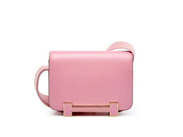 Genuine Leather Women's Bag Crossbody Bag Small Square Bag Pink