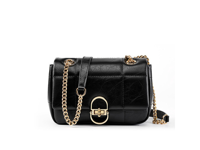 Genuine Leather Small Purses and Handbags for Women Vintage Real Leather Shoulder Bag Black