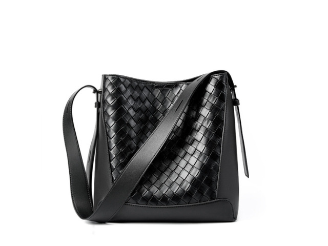 Genuine Leather Women Top Handle Satchel Handbags Shoulder Bag Black