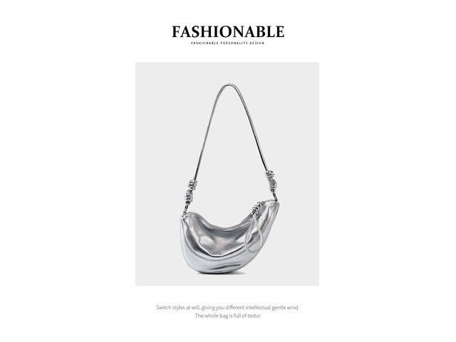 Genuine Leather Women Cross Body Bag Cute Designer Handbags Silver