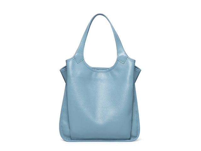Genuine Leather Women Trendy Handbags Blue