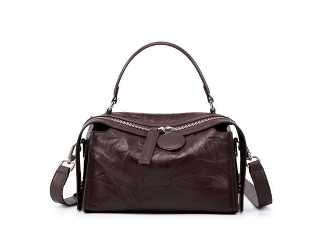 Women Genuine Leather Large Purses Handbags Brown