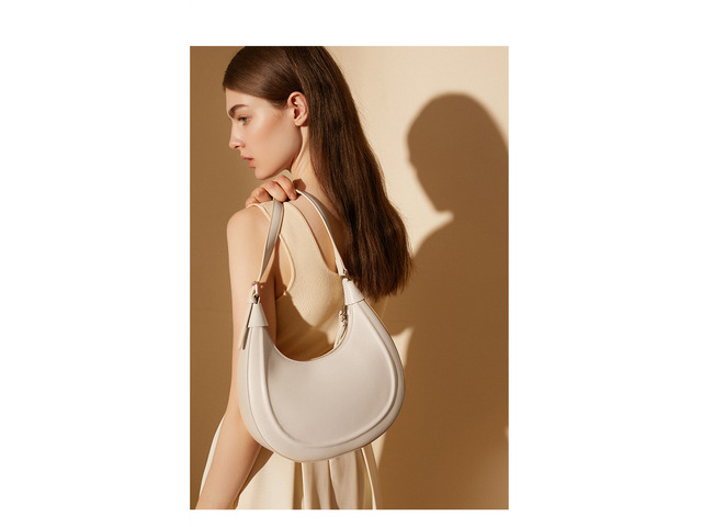 New Women's Genuine Leather Casual Shoulder Crossbody Bag White