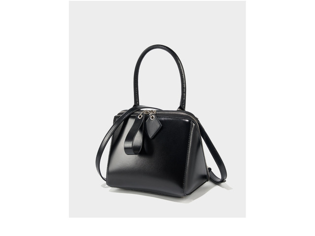 Genuine Leather Women Tote Bag Soft Handbags Vintage Shoulder Purses Black