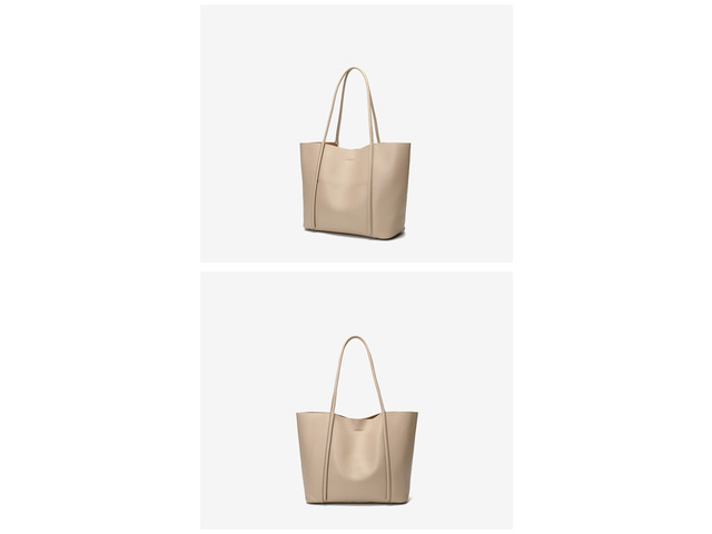 Women Soft Genuine Leather Totes Shoulder Bag Purses and Handbags Cream