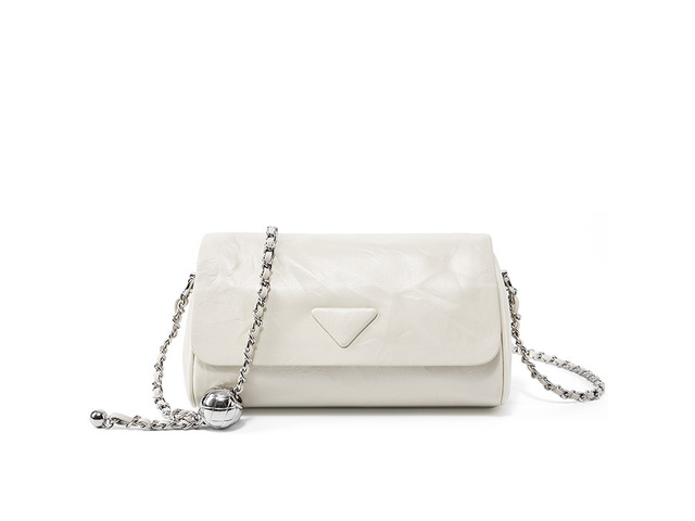 Woman Handbag Luxury Leather Underarm Shoulder Casual Tote Lady Soft Bucket Bag White