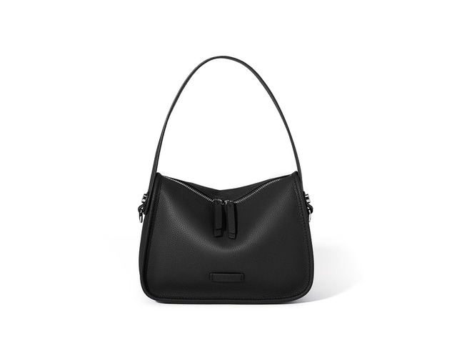 Genuine Leather Hobo Shoulder Bag For Women Large Crossbody Bag Black
