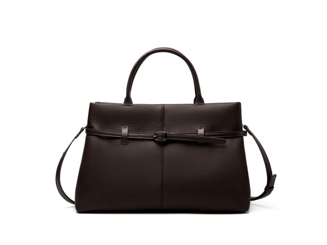 Genuine Leather Women Large Casual Handbag Brown