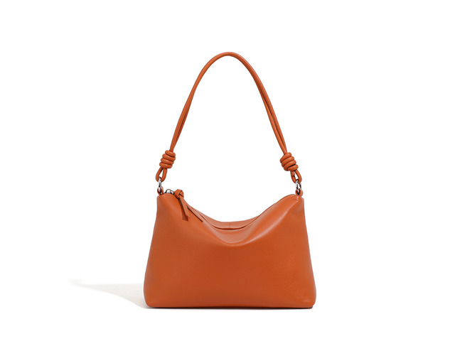 Genuine Leather Women Shoulder Handbag Ladies Crossbody Purse Brown